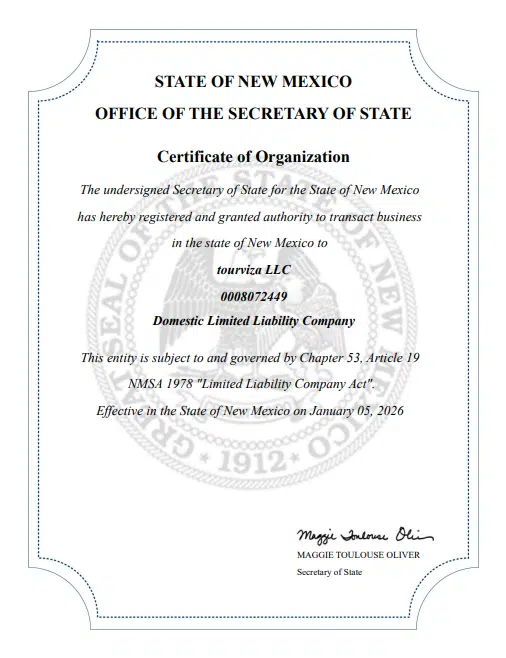 Tajikistan LLC Certificate of Organization